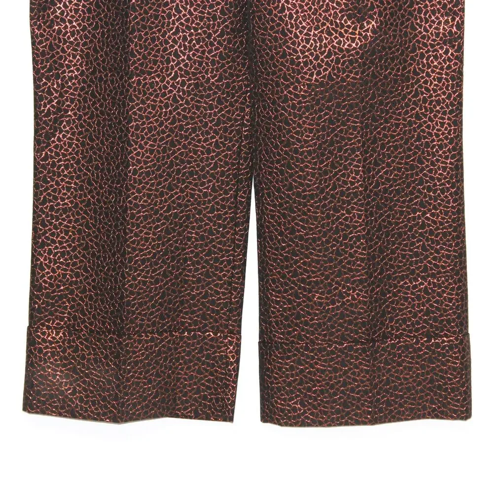YARGICI Golden Brown Wide Leg Trouser Belt Detail Size 12